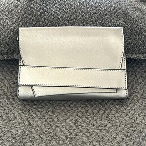 Metallic silver purse